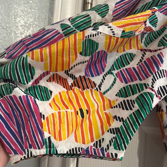 RHODE PIA Dress Formentera Flora Ruched Mini Dress Colorful Women’s 8 NWT - Picture 4 of 10